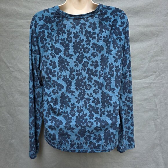 ORVIS Sz M DriCast Long-Sleeve UPF 50+ Blue Lagoon Shadow Floral Shirt Top - Picture 2 of 6